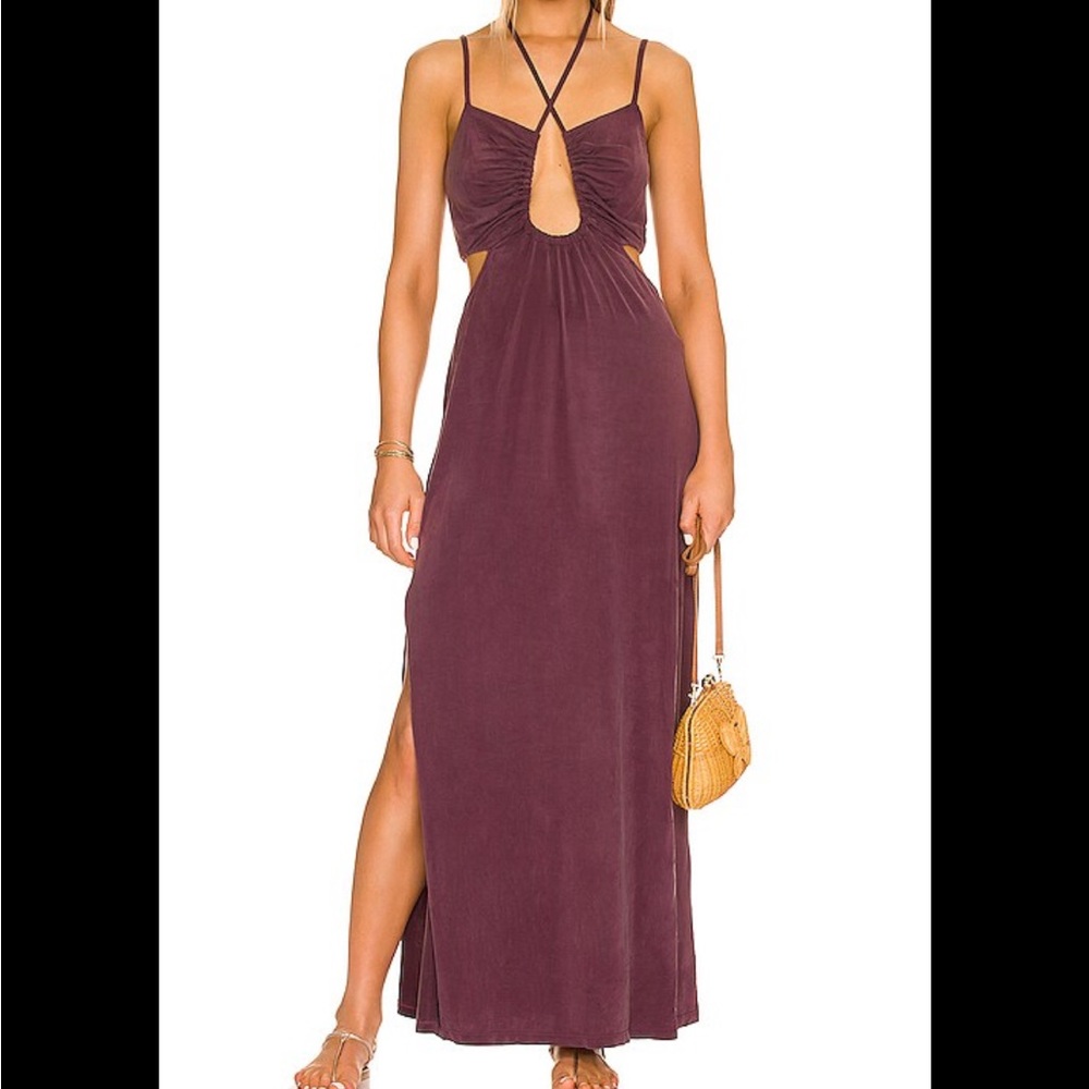 Young Fabulous & Broke Nika Cutout Maxi Dress in Plum